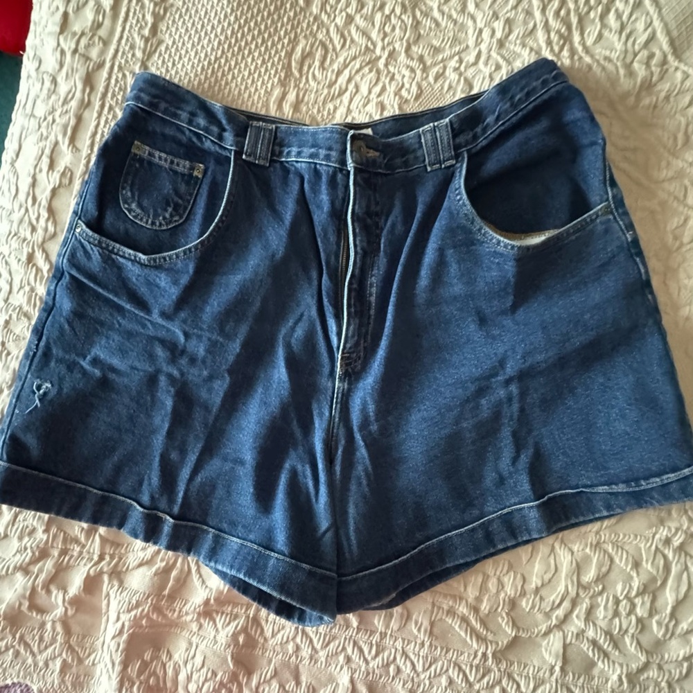 L.A. Blues Dark  denim Jean Shorts with cuff and 5 pockets: 5” length